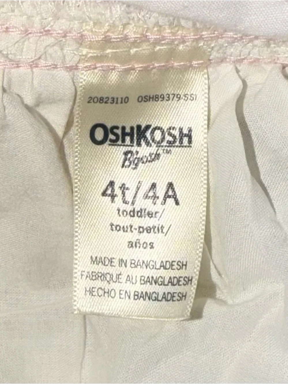 Osh Kosh B’Gosh Toddler Girls Size 4T Jumper Overall Bunny Dress